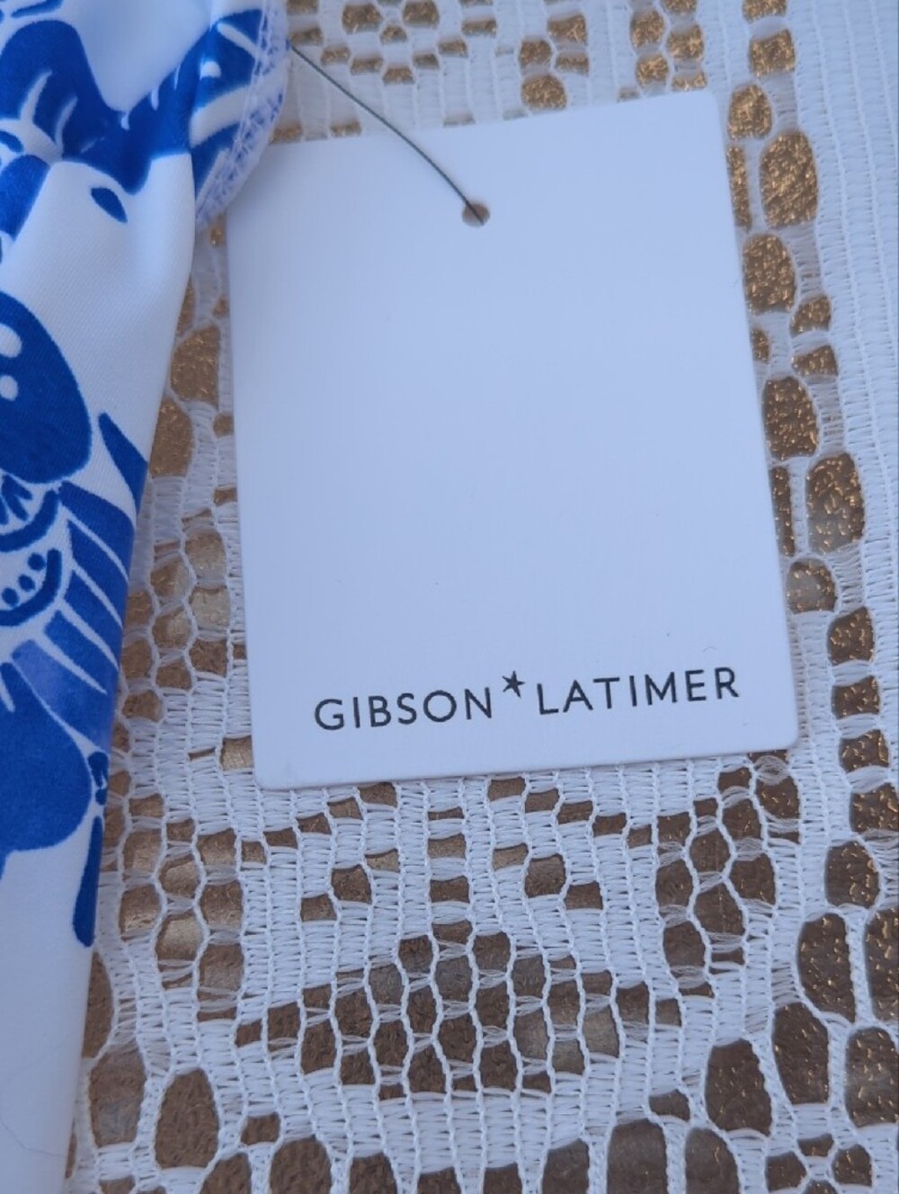 Gibson Latimer Blue & White Floral Swim One-Piece - Picture 2 of 6